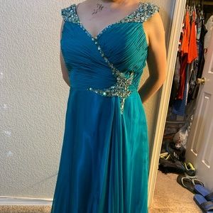This aqua blue crystal dress!